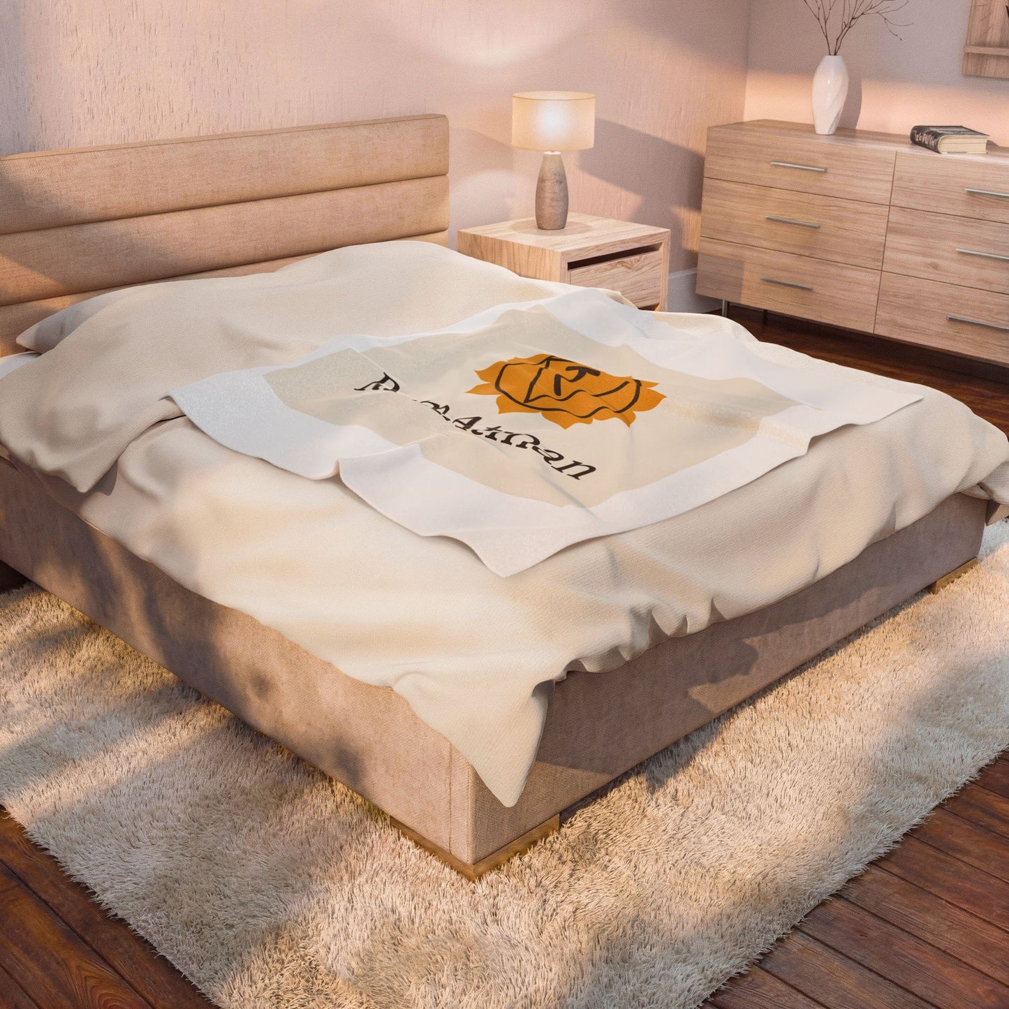 Chakra RumAtman Velveteen Plush Blanket — Solar Plexus Yoga Throw